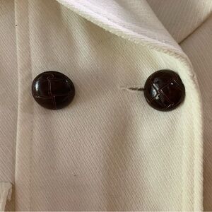 Sashimi (c. 2006) Cream Pea Coat with Brown Buttons